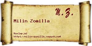 Milin Zomilla névjegykártya